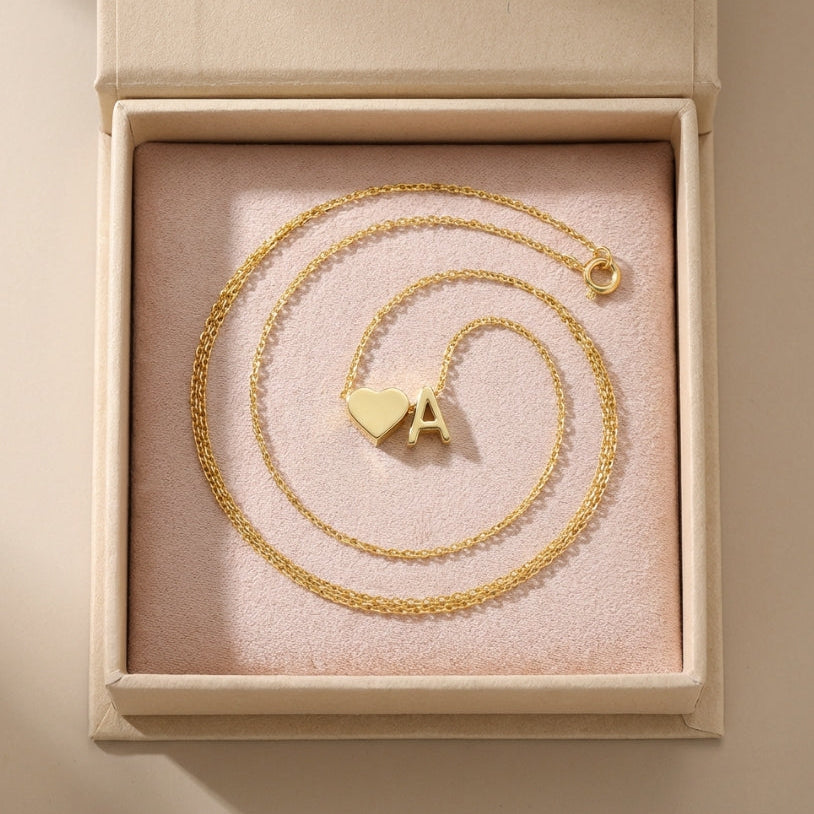 Heart Initial Necklace